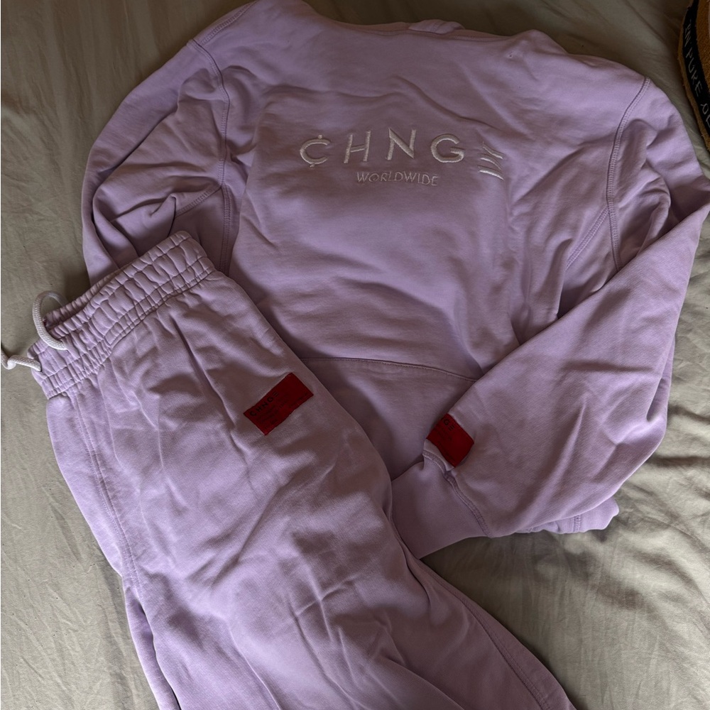 CHNGE Light Purple Tracksuit with Red Details